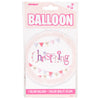 Pink Bunting Christening Round Foil Balloon 18"