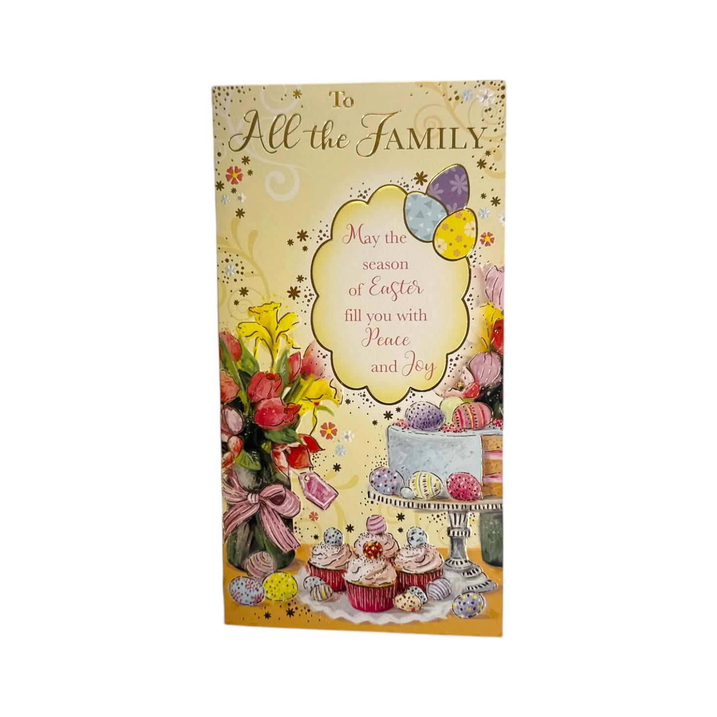 To All The Family Cupcakes and Eggs Design Easter Card