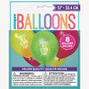 Pack of 8 Llama Birthday 12" Latex Balloons