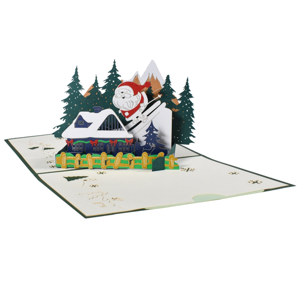 Frosty Fun Santa’s Ski Slope 3D Pop Up Christmas Card