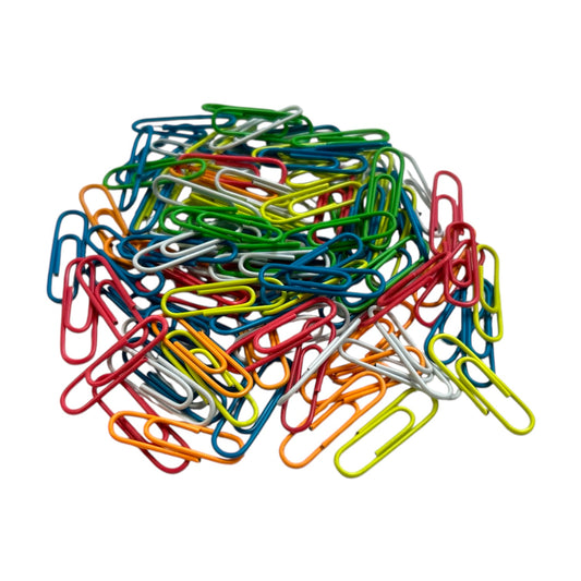 Pack of 100 Assorted Colour Paper Clips