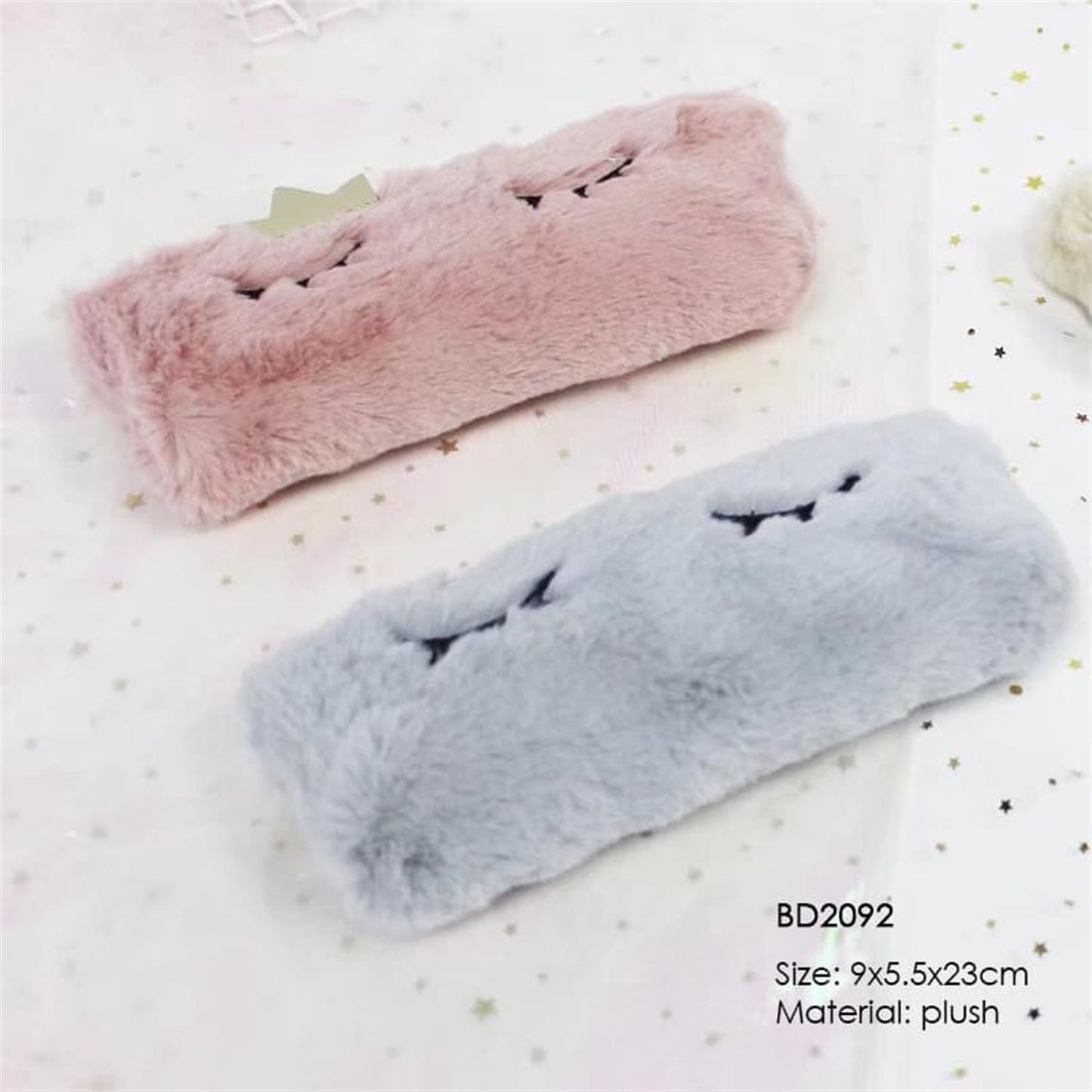 Single Crown Sleeping‑Face Plush Pencil Case