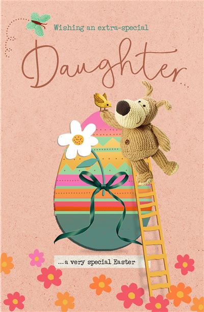 An Extra Special Daughter Boofle on Ladder Easter Card