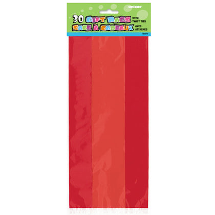 Pack of 30 Ruby Red Cellophane Bags