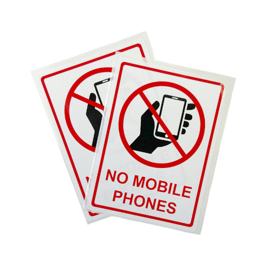 Pack of 36 No Mobile Phone Sign Self Adhesive Labels 80x110mm