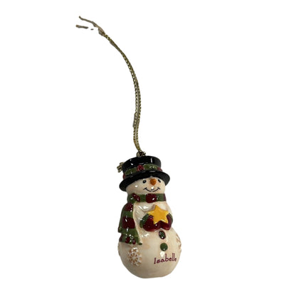 Personalised Snowman - Christmas Decorations - Gift Ornament - Isabelle