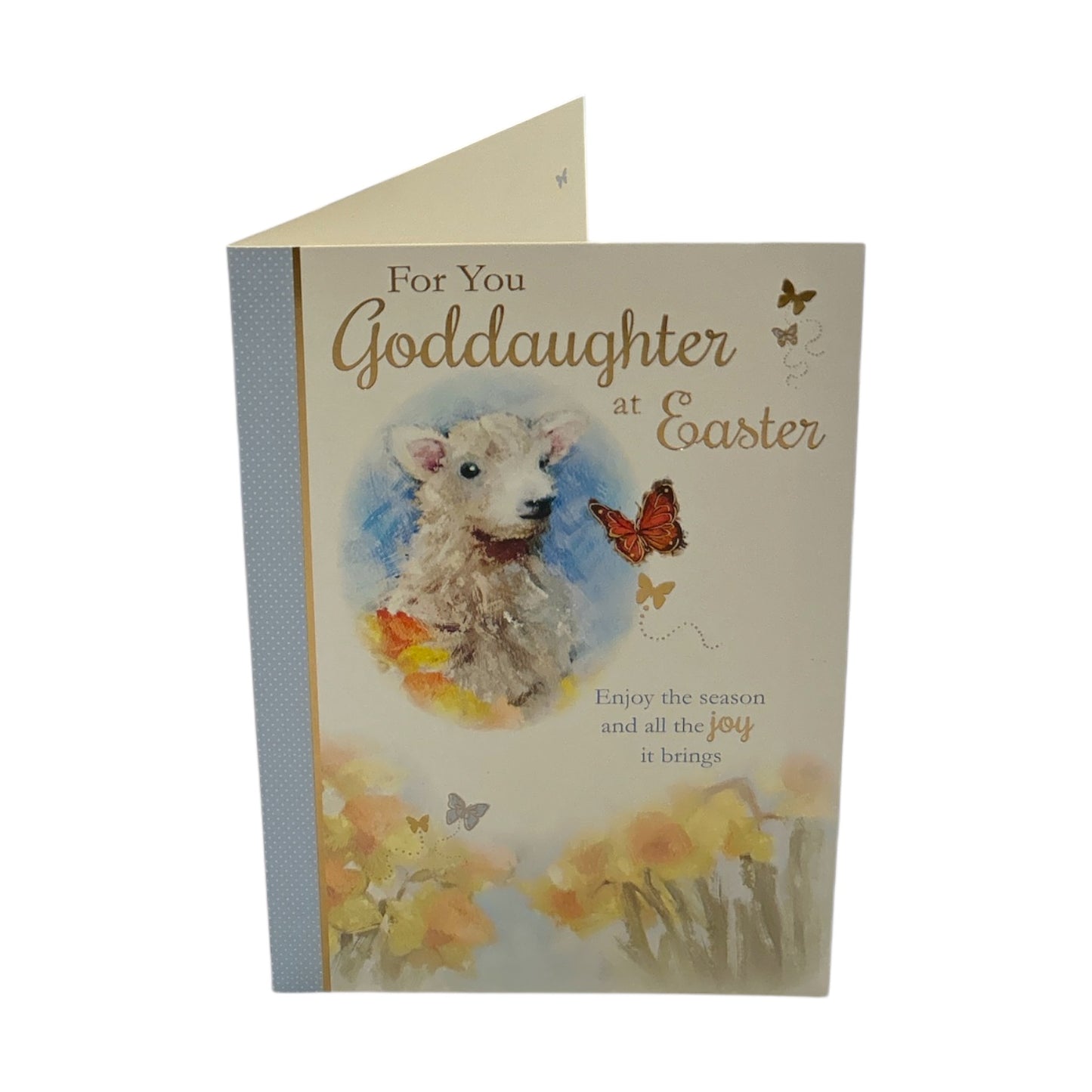 For You Goddaughter Cute Lamb Floral Design Easter Card