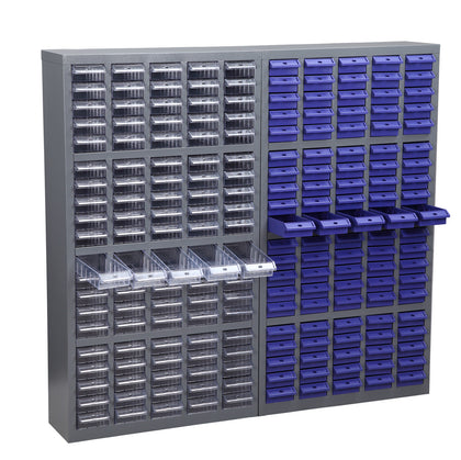 Blue 100 Drawers Parts Cabinet Storage Unit