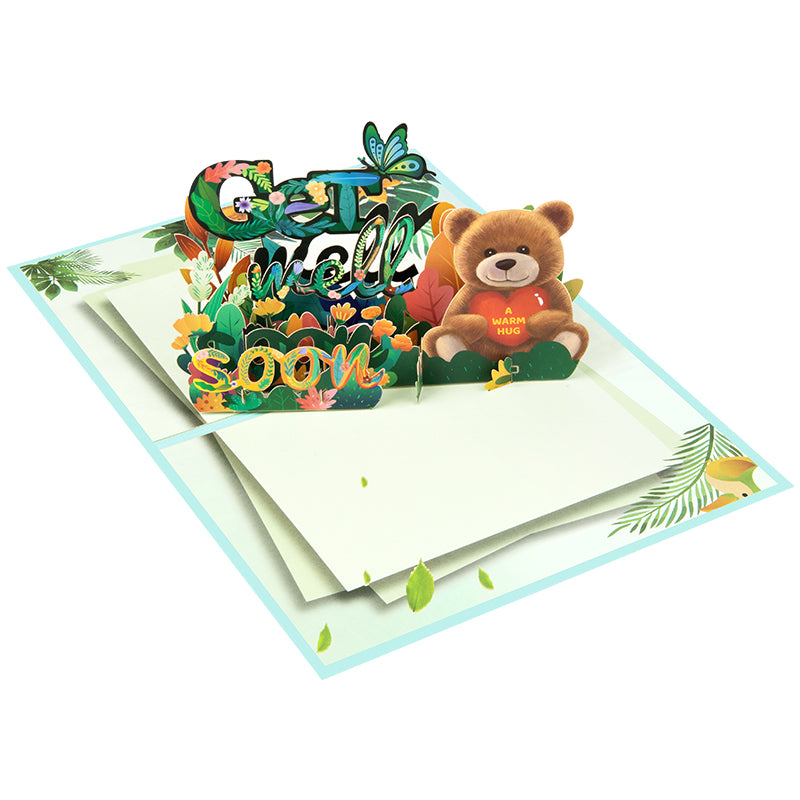 Bear Hugs 3D Pop Up Get Well Soon Card