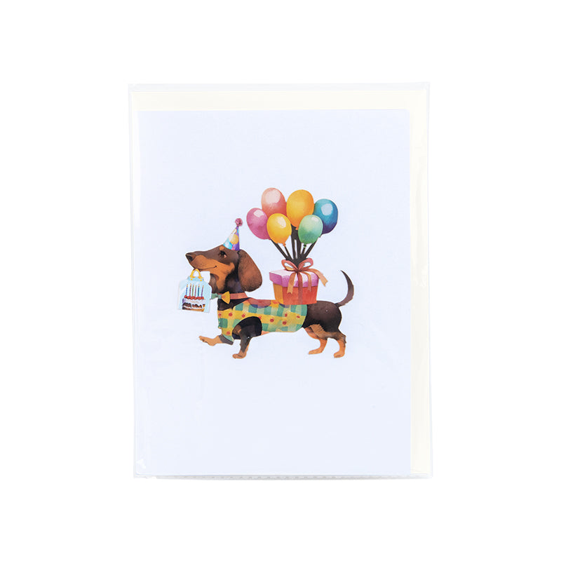 Dachshund Delight 3D Birthday Pop Up Card