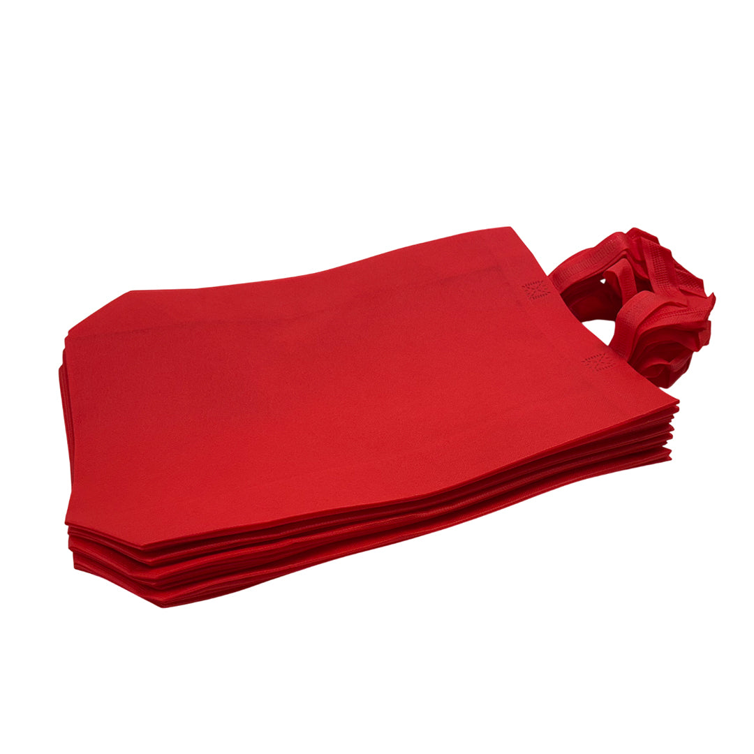 Pack of 25 Red Coloured 30x38x10cm Non-Woven Bags with Handle