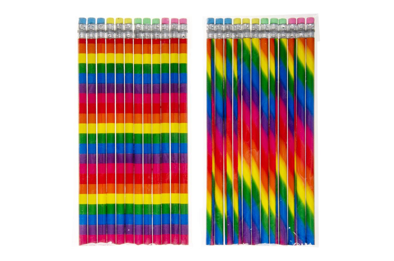 Pack of 12 Rainbow Colours Pencils with Eraser