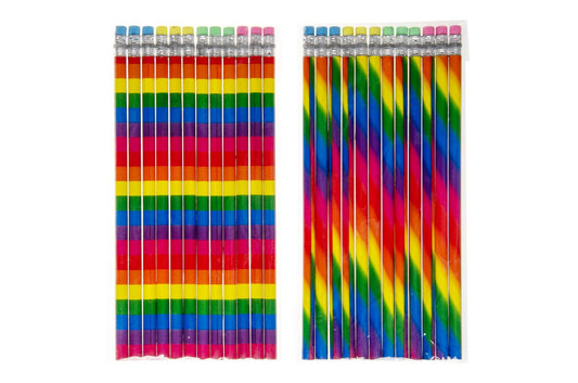 Pack of 12 Rainbow Colours Pencils with Eraser