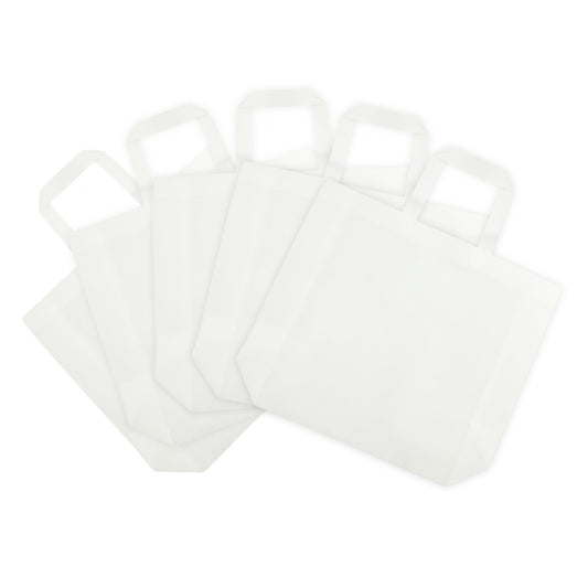 Pack of 100 White Coloured 40x30x10cm Non-Woven Bags with Handle