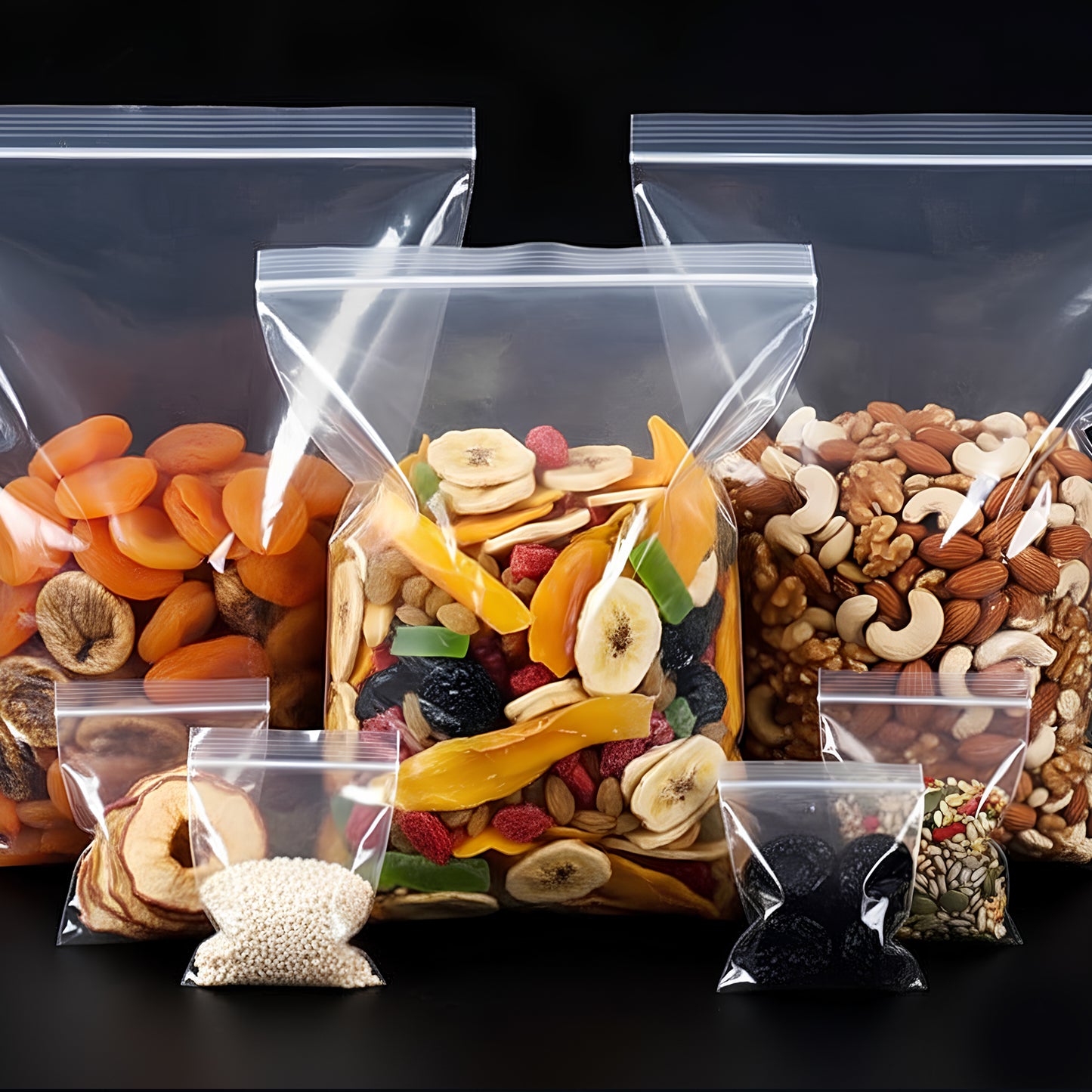 Pack of 100 Clear Grip-Sealing Zip Bags 28x40cm 0.08mm PE Food-Grade Poly Bags