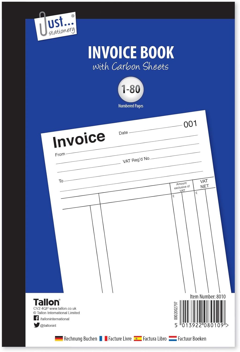 Just Stationery Invoice Book with Carbon Sheet - 80 Pages– Choice Wholesale