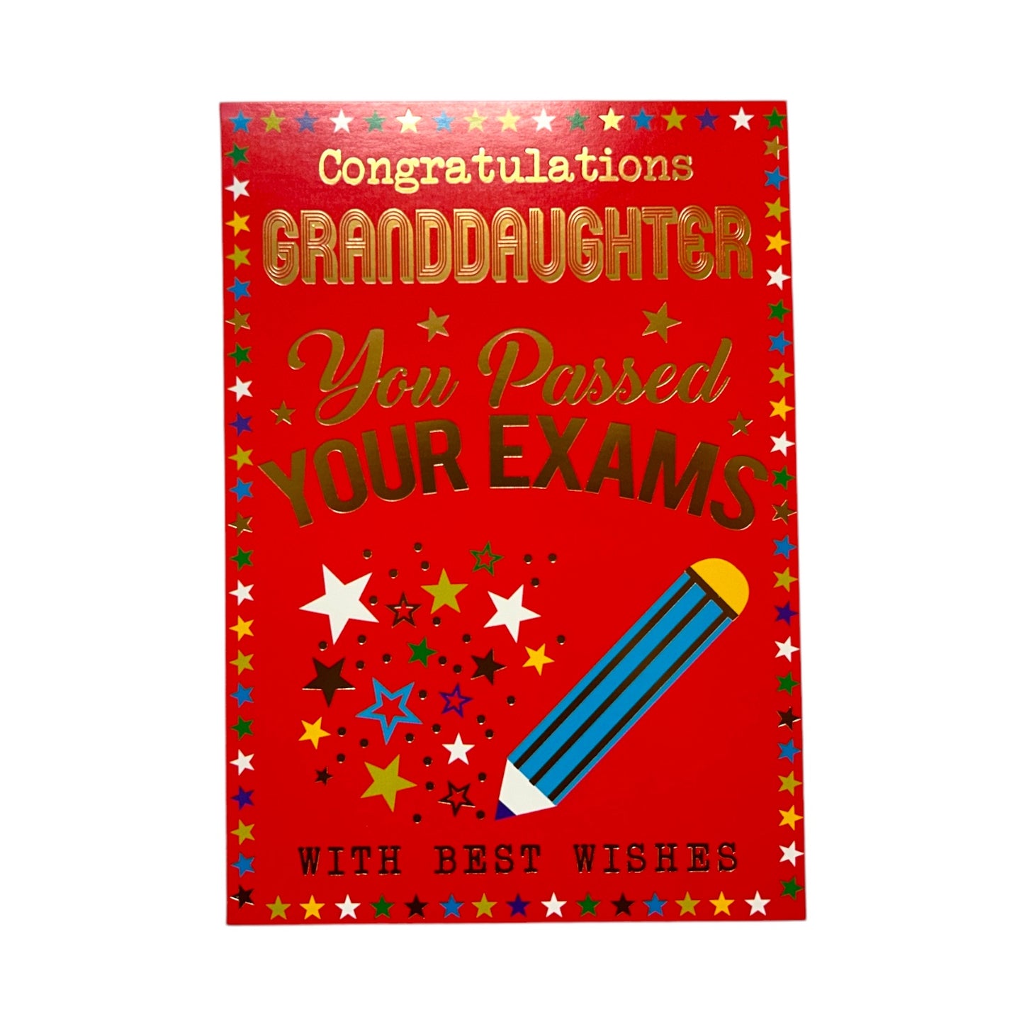 To Granddaughter You Passed Your Exam Multi Stars Design Congratulations Card