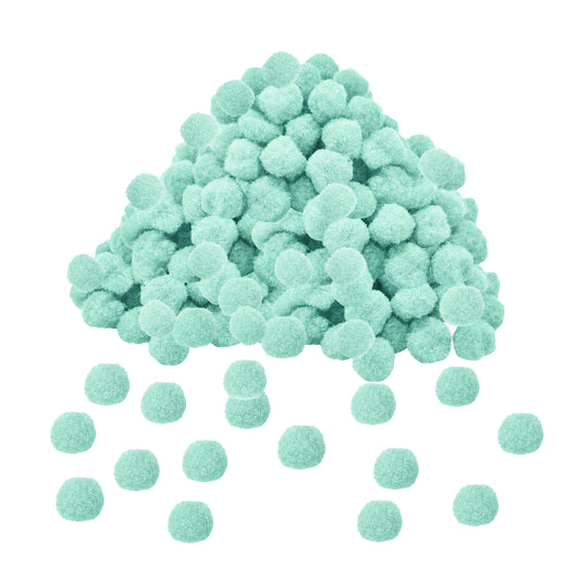 Pack of 500 Mint Pom Poms 1.5cm – Soft Fluffy Craft Balls