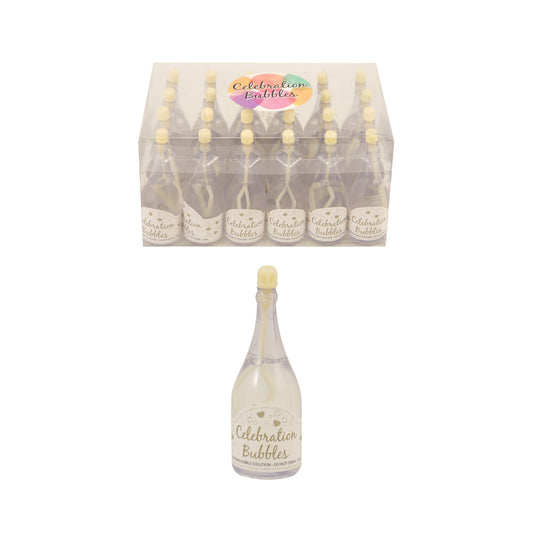Pack of 24 Clear Bottle Bubbles with Cream Wand