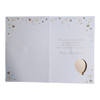 On Your Golden Anniversary Congratulations Balloon Boutique Greeting Card