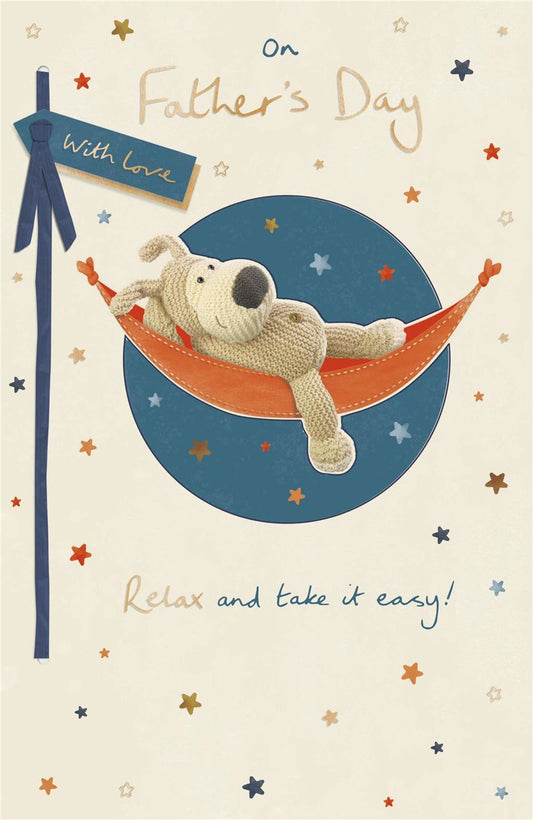 Boofle Laying On a Hammock Father's Day Card