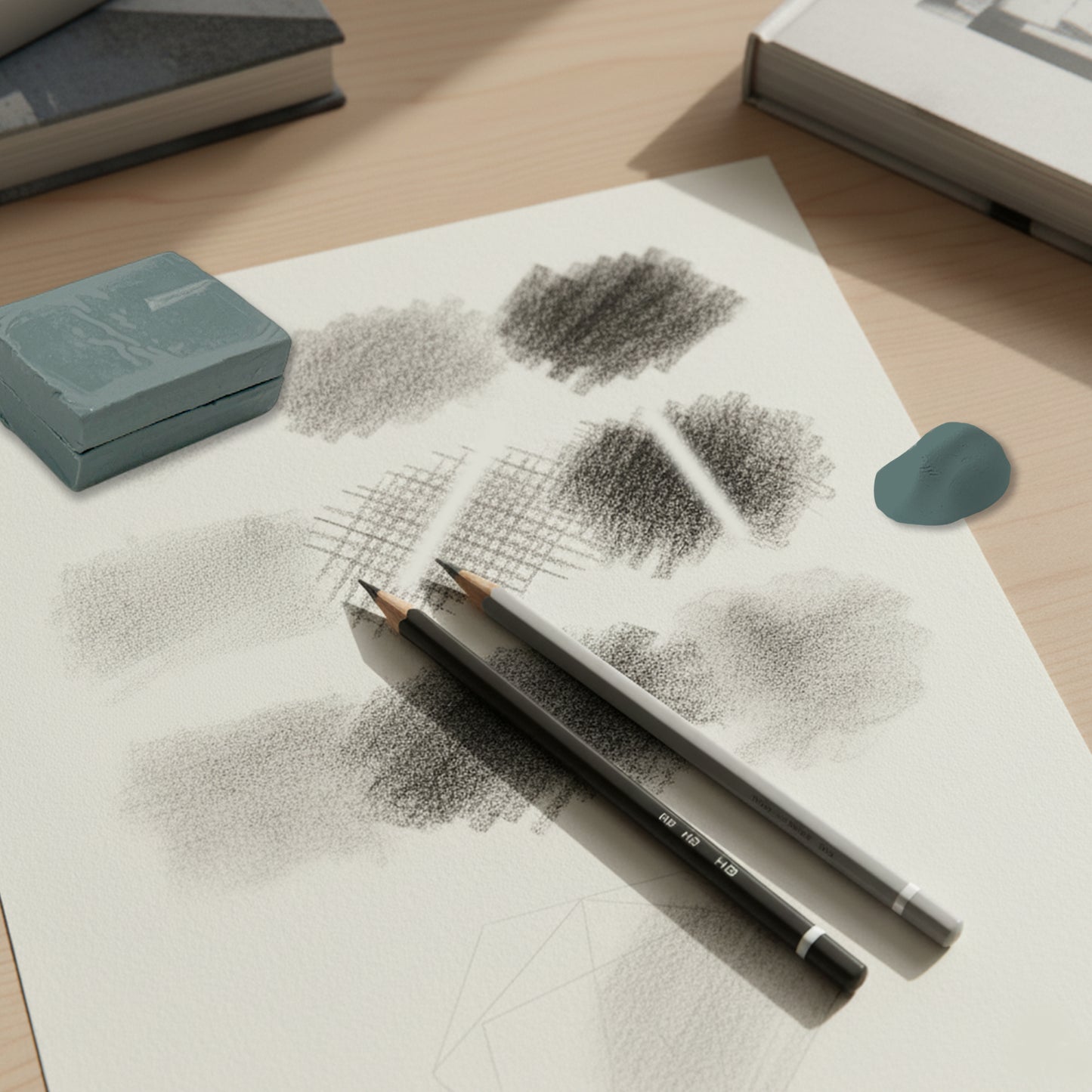 Pack of 6 Kneadable Erasers 45 x 35 x 10mm – Reusable Mouldable Rubber for Artists and Sketching