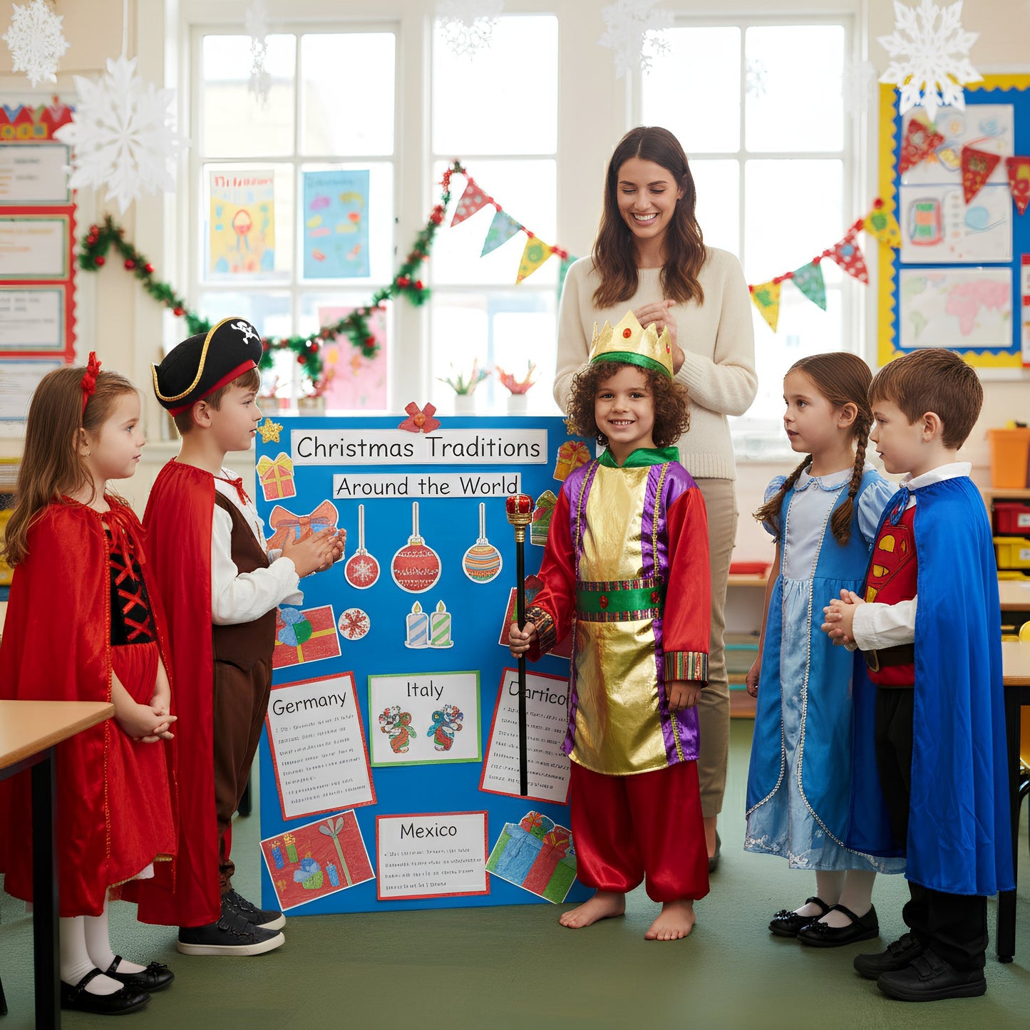 Child Nativity King Fancy Dress Costume 4-6 Year Olds