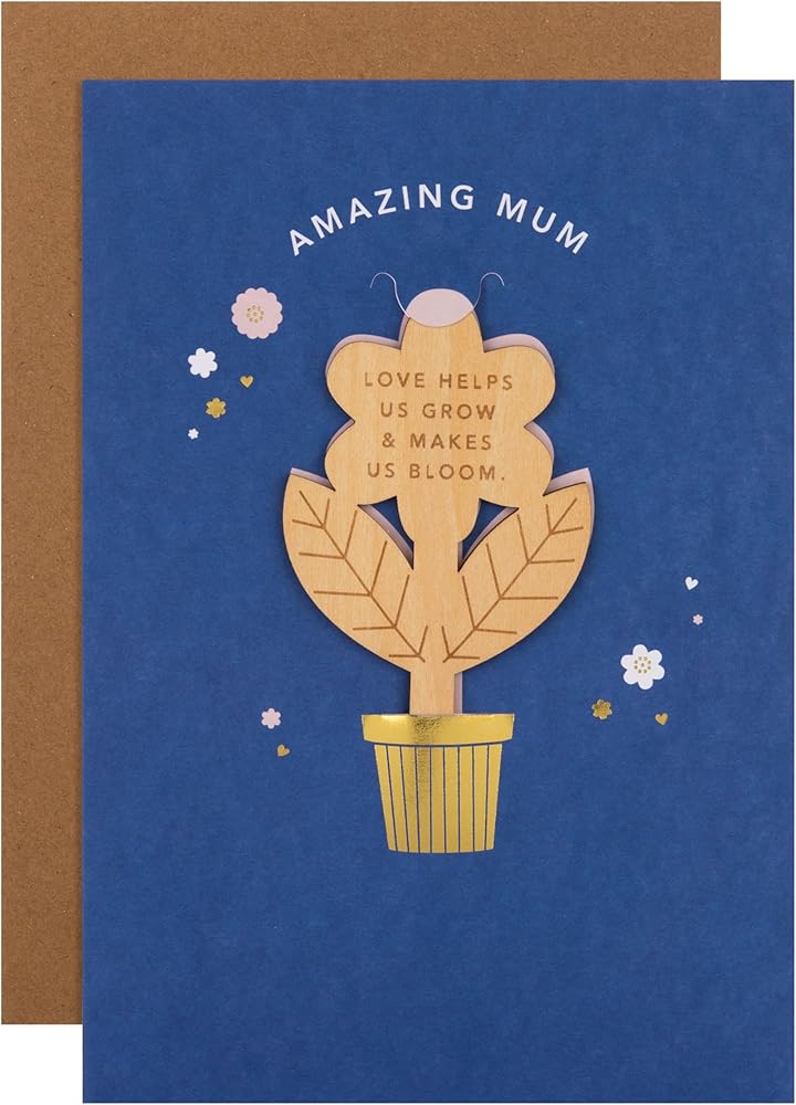  3D & Pop Up Wooden Plant Keepsake Mum Mother's Day Card