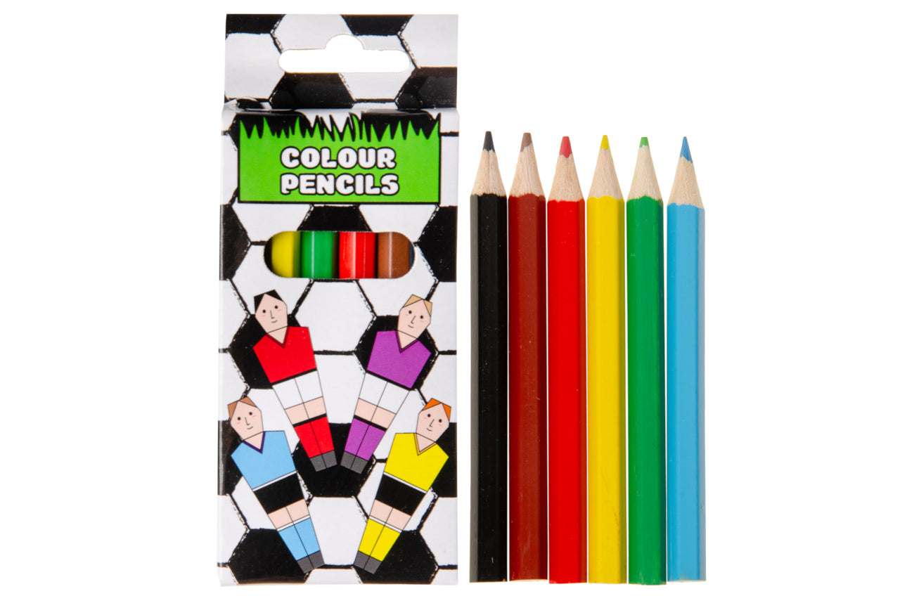 12 Pack of 6 Pieces Football Design Colored Pencils 9cm