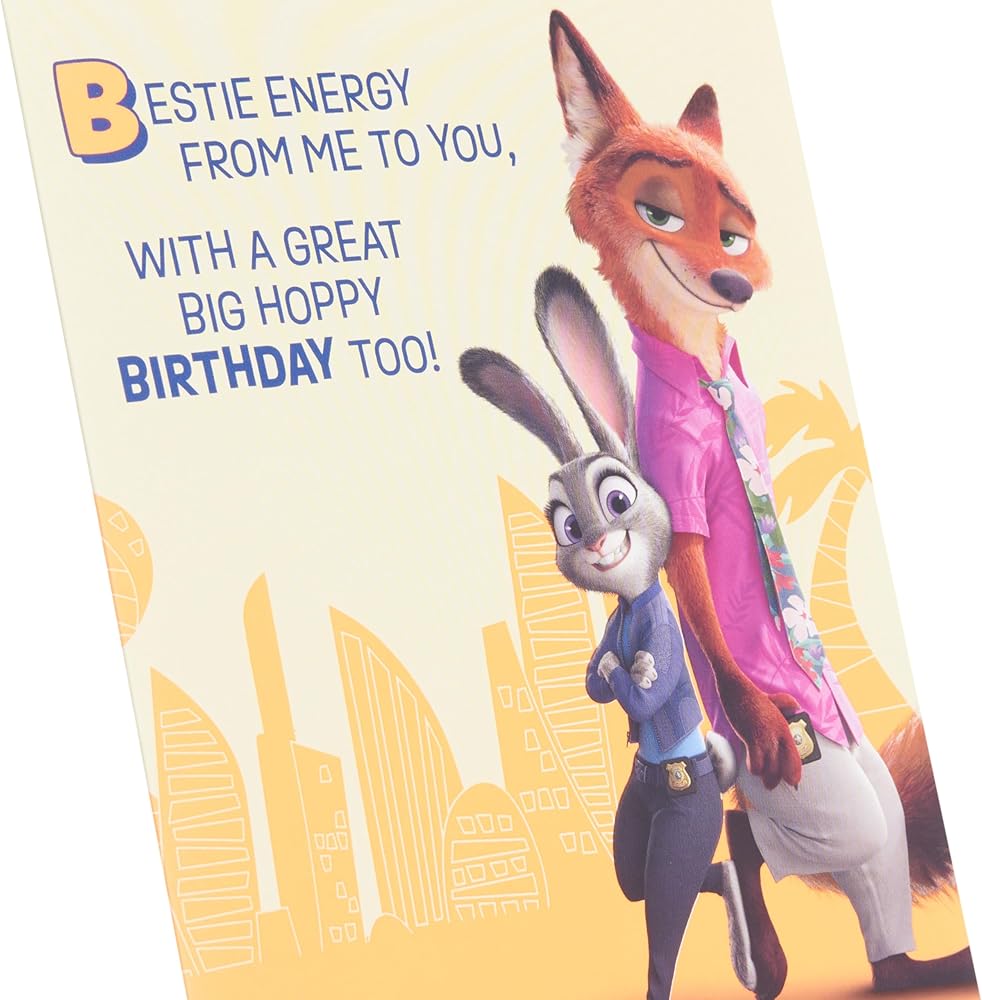 Disney Zootropolis 2 Judy Hopps and Nick Wilde Birthday Card