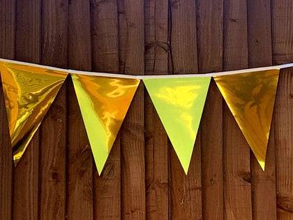 Metallic Gold Bunting 10m with 20 Pennants