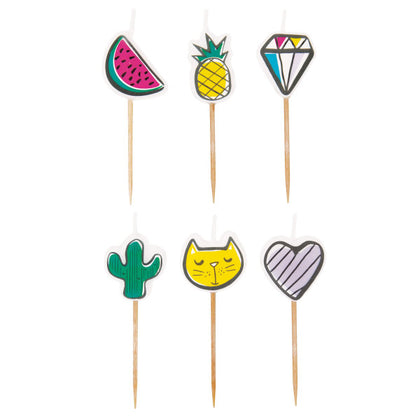 Pack of 6 Favorite Things Pick Birthday Candles
