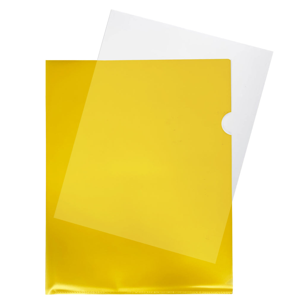 Pack of 1000 A4 Yellow L Shaped Open Top and Side Report File Folders ...