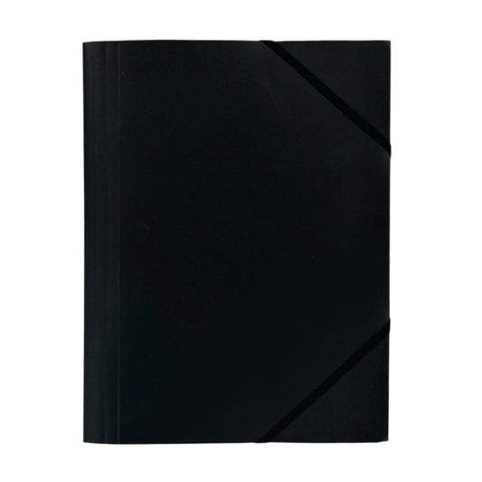 Janrax A4 Clearview Black 3 Flap Folder with Elasticated Closure