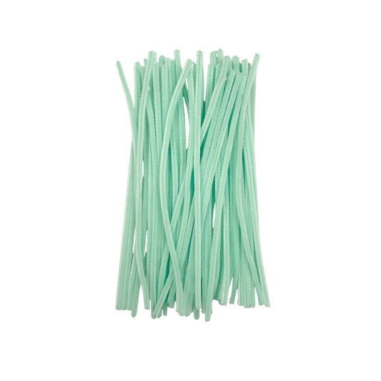 Pack of 50 Pastel Green Coloured Pipe Cleaners 30cm x 6mm Craft Chenille Stems