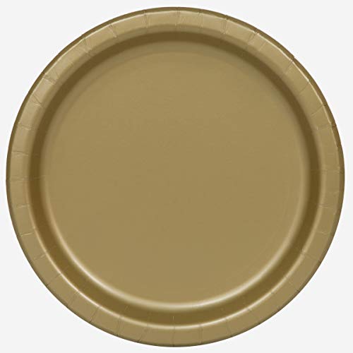 Pack of 16 Solid Gold Rould 9 inch Dinner Plates