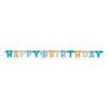 First Birthday Blue Balloons Jointed "Happy Birthday" Banner