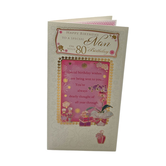 To A Special Nan On Your 80th Birthday Soft Whispers Card
