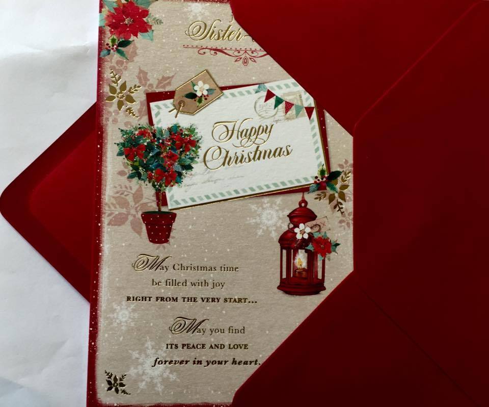 SISTER-IN-LAW - NICE VERSE GOLD FOIL CHRISTMAS CARD 