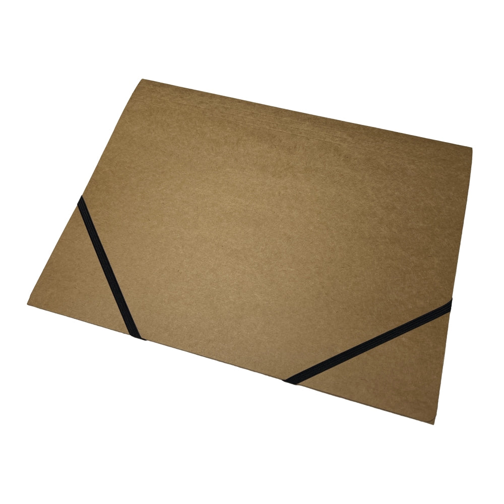 Pack of 12 A4 Kraft Card 3 Flap Folders With Elastic Closure