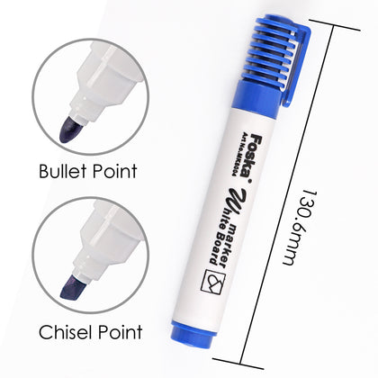 Pack of 12 Blue Whiteboard Marker Pens - Bullet Point
