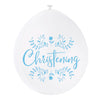 Pack of 10 Blue & White Christening 9" Latex Balloons