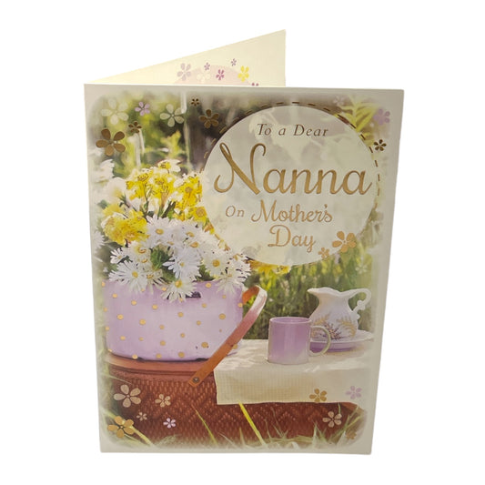 To Dear Nanna Basket of Yellow and White Flowers Design Mother's Day Card