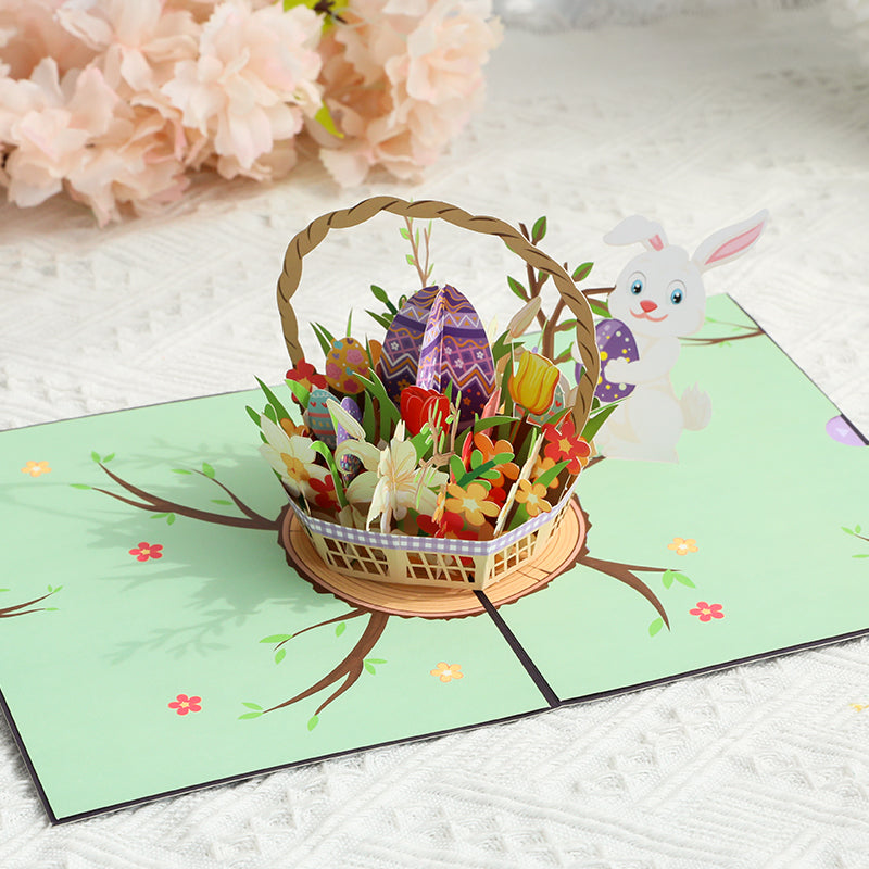 Bunny’s Basket of Cheer 3D Pop Up Easter Card