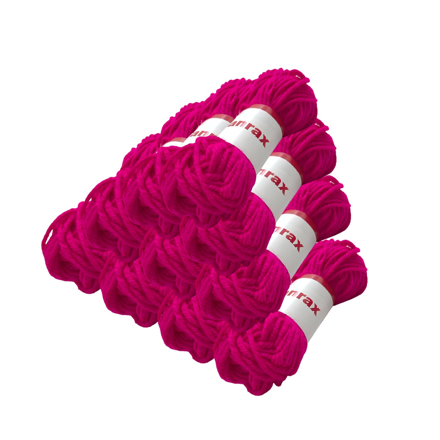 Hot Pink Acrylic Yarn Roll – 10g, 4 Strand 8 Ply Knitting Wool