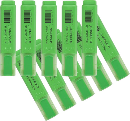 Pack of 10 Green Highlighter Pens