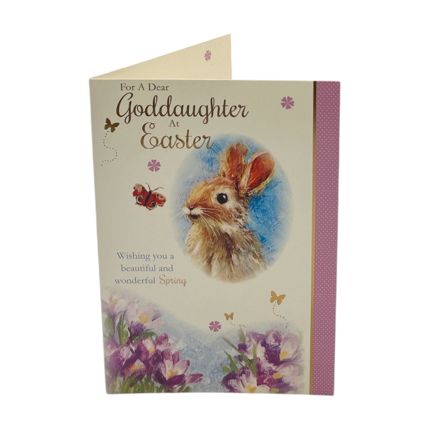 For A Dear Goddaughter Cute Rabbit Floral Design Easter Card