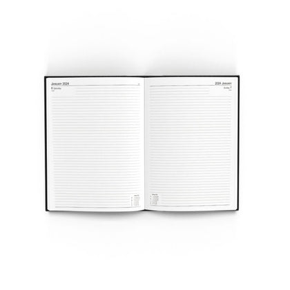 2024 A4 Day Per Page Black Executive Diary