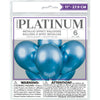 Pack of 6 Blue Platinum 11" Latex Balloons