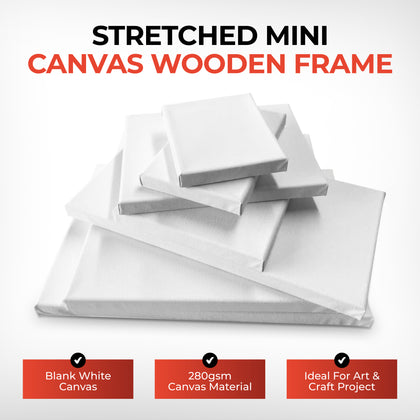 Stretched Mini Canvas Wooden Frame 280gsm 19x24cm